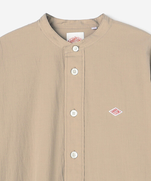 U305/美品 DANTON ロングシャツワンピース Aライン バンドカラー DANTON | バンドカラー 長袖チュニック WOMEN（シャツワンピース