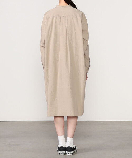 U305/美品 DANTON ロングシャツワンピース Aライン バンドカラー DANTON | バンドカラー 長袖チュニック WOMEN（シャツワンピース