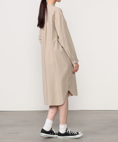 DANTON | バンドカラー 長袖チュニック WOMEN（シャツワンピース