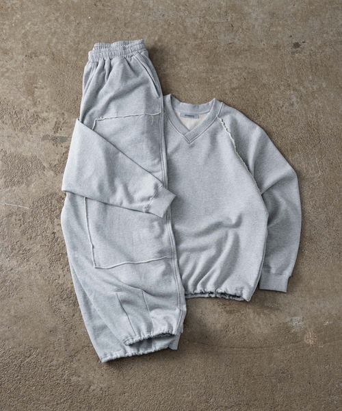ADAMASTE(アダマスト)の「pigment double knee sweat pants - ピグメントダブルニースウェットパンツ【セットアップ可能】(スウェットパンツ・メンズ・ダークグレー/ライトグレー/レッド・MEDIUM/LARGE)」の11枚目の写真