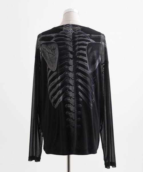 REFLEM(レフレム)の「『REFLEM/レフレム』タンク付きシアーメッシュL/S Tee/ロングスリーブカットソー(Tシャツ/カットソー・レディース・ブラック・FREE)」の9枚目の写真