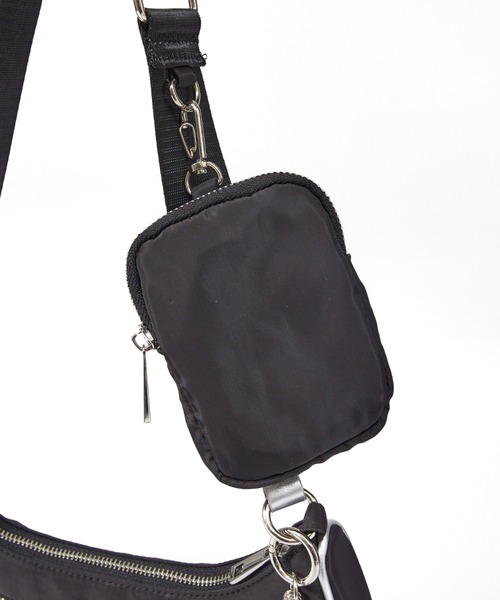 cheek(BAG)(チーク)の「【cheek】square shoulder ハーフムーン風 スクエア ナイロン ショルダーバッグ(ショルダーバッグ・レディース・パープル/オフホワイト/ブラック・フリー)」の12枚目の写真