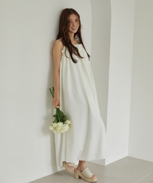 デコルテギャザーキャミワンピース（ワンピース）｜ACYM（アシーム）の