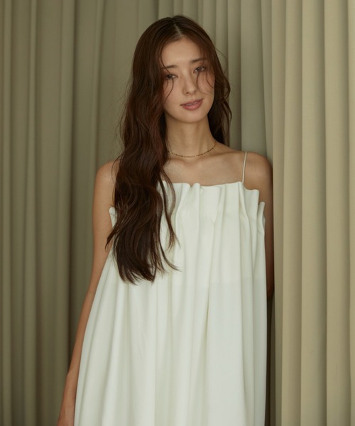 ACYM デコルテギャザーキャミワンピース ACYM ワンピース デコルテギャザーキャミワンピース : ZOZOTOWN