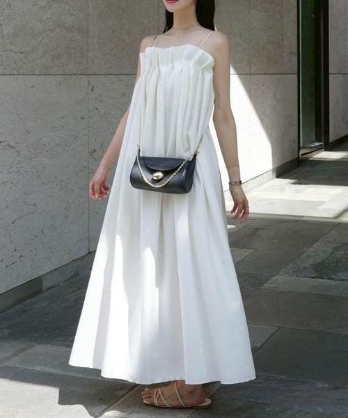 ACYM デコルテギャザーキャミワンピース デコルテギャザーキャミ