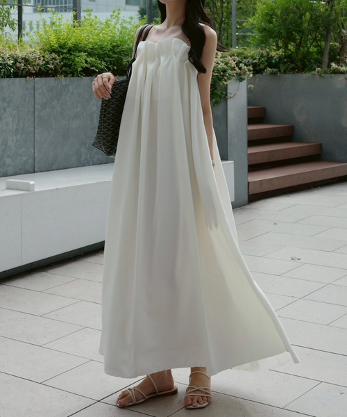 ACYM デコルテギャザーキャミワンピース セール】デコルテギャザーキャミワンピース（ワンピース）｜ACYM