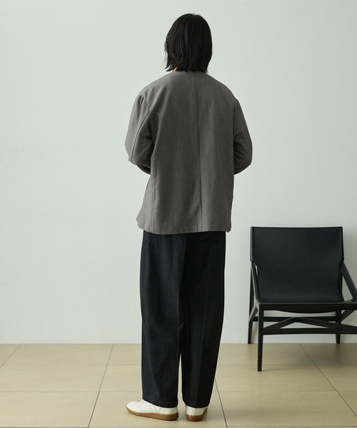 EMMA CLOTHES（エマクローズ）の「【セットアップ対応】TRストレッチツイル スーツ地 Ｖネックカーディガン（カーディガン/ボレロ・メンズ・ミックスグレー/ブラック/ダークグレー・L/M/S）」の16枚目の写真