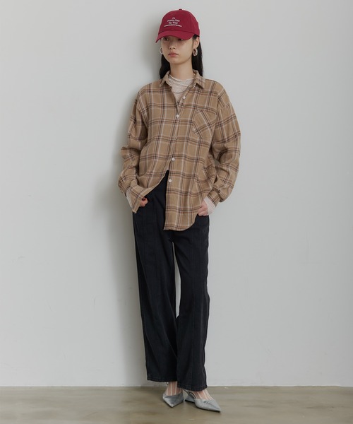 SEN TOKYO（セントーキョー）の「タータンチェックネルシャツ（シャツ/ブラウス・メンズ・ブラウン/ダークブルー/ベージュ/ダークブラウン/ブルー/ブラック×ブルー/ライトブルー/ブラック・LARGE/MEDIUM）」の14枚目の写真