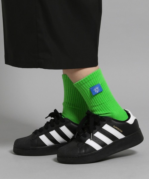 GEORGE'S（ジョージズ）の「ネオン＆ラベルソックス（23～25cm／26～28cm）（ソックス/靴下・メンズ・グリーン/イエロー/オレンジ・23-25cm/26-28cm）」の2枚目の写真