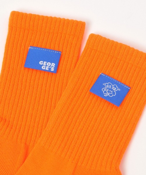 GEORGE'S（ジョージズ）の「ネオン＆ラベルソックス（23～25cm／26～28cm）（ソックス/靴下・メンズ・グリーン/イエロー/オレンジ・23-25cm/26-28cm）」の15枚目の写真
