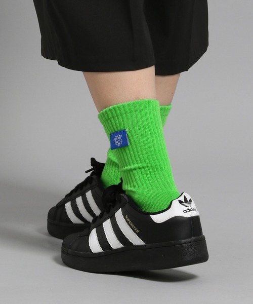 GEORGE'S（ジョージズ）の「ネオン＆ラベルソックス（23～25cm／26～28cm）（ソックス/靴下・メンズ・グリーン/イエロー/オレンジ・23-25cm/26-28cm）」の19枚目の写真