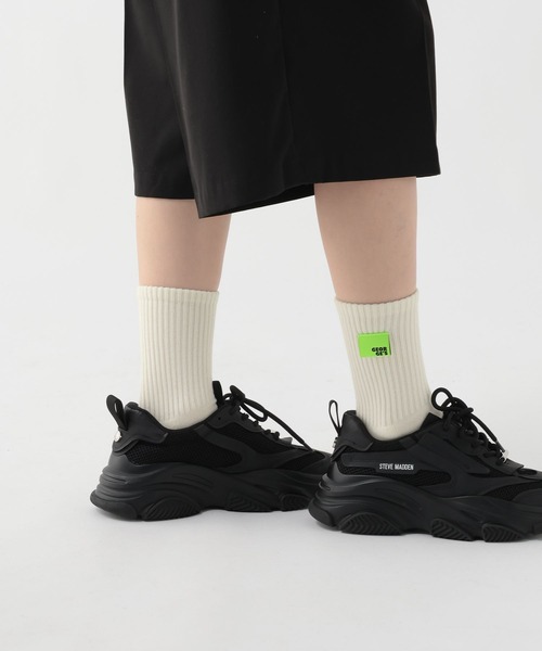 GEORGE'S（ジョージズ）の「ネオン＆ラベルソックス（23～25cm／26～28cm）（ソックス/靴下・メンズ・グリーン/イエロー/オレンジ・23-25cm/26-28cm）」の4枚目の写真