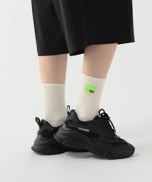 GEORGE'S（ジョージズ）の「ネオン＆ラベルソックス（23～25cm／26～28cm）（ソックス/靴下・メンズ・グリーン/イエロー/オレンジ・23-25cm/26-28cm）」の5枚目の写真