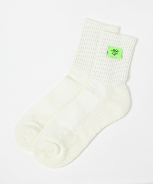 GEORGE'S（ジョージズ）の「ネオン＆ラベルソックス（23～25cm／26～28cm）（ソックス/靴下・メンズ・グリーン/イエロー/オレンジ・23-25cm/26-28cm）」の6枚目の写真