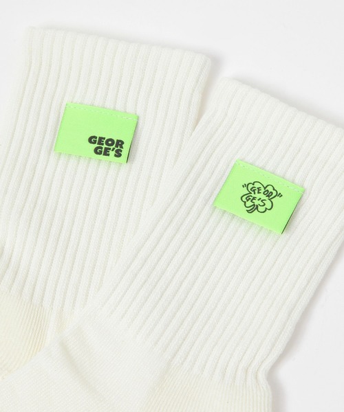 GEORGE'S（ジョージズ）の「ネオン＆ラベルソックス（23～25cm／26～28cm）（ソックス/靴下・メンズ・グリーン/イエロー/オレンジ・23-25cm/26-28cm）」の7枚目の写真
