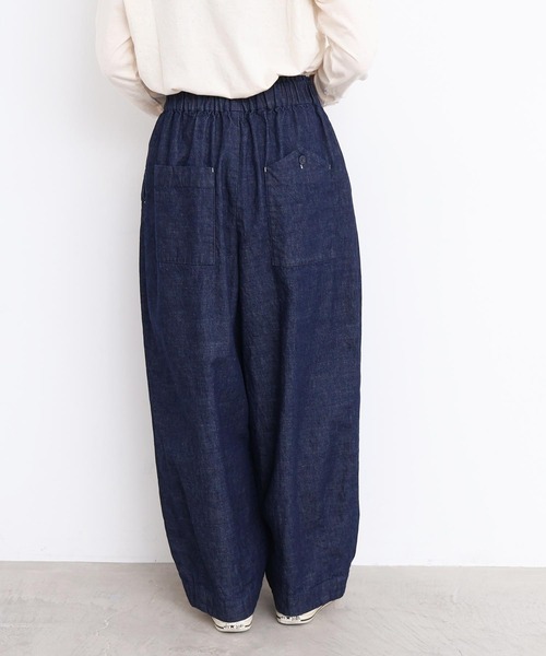 アトリエドゥサボン　たっぷりタックデニム たっぷりタックデニムパンツ（デニムパンツ）｜l'atelier du