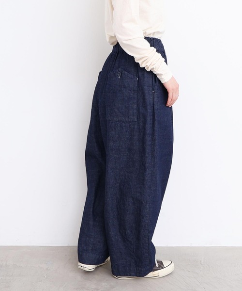 アトリエドゥサボン　たっぷりタックデニム たっぷりタックデニムパンツ（デニムパンツ）｜l'atelier du savon