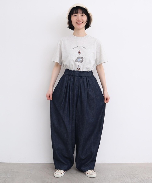 アトリエドゥサボン　たっぷりタックデニム たっぷりタックデニムパンツ（デニムパンツ）｜l'atelier du