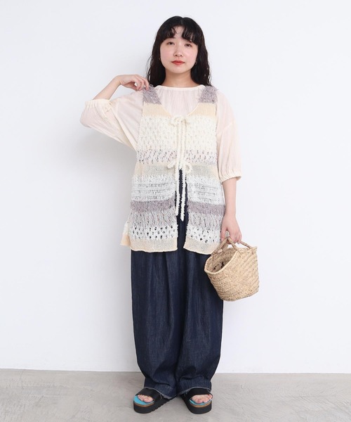 たっぷりタックデニムパンツ（デニムパンツ）｜l'atelier du savon