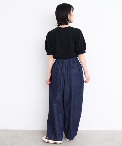 l'atelier du savon（アトリエドサボン）の「_たっぷりタックデニムパンツ（デニムパンツ・レディース・ネイビー・FREE）」の11枚目の写真