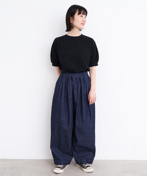 アトリエドゥサボン　たっぷりタックデニム たっぷりタックデニムパンツ（デニムパンツ）｜l'atelier du