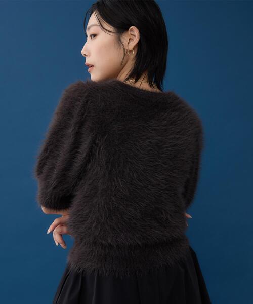 THE SHOP TK (ザ ショップ ティーケー )の「【大人の魅力引き出す】5分袖フェザーニット/洗える(ニット/セーター・レディース・ライトイエロー系/ブラウン系その他/アイボリー・99)」の7枚目の写真