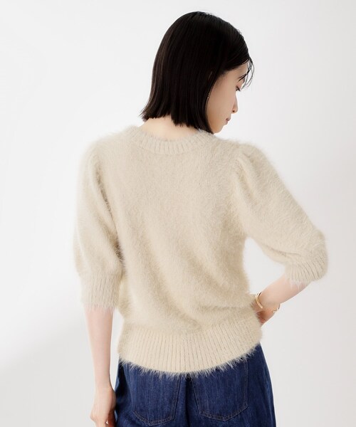 THE SHOP TK (ザ ショップ ティーケー )の「【大人の魅力引き出す】5分袖フェザーニット/洗える(ニット/セーター・レディース・ライトイエロー系/ブラウン系その他/アイボリー・99)」の9枚目の写真