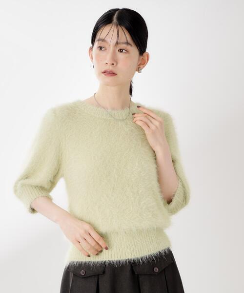 THE SHOP TK (ザ ショップ ティーケー )の「【大人の魅力引き出す】5分袖フェザーニット/洗える(ニット/セーター・レディース・ライトイエロー系/ブラウン系その他/アイボリー・99)」の12枚目の写真