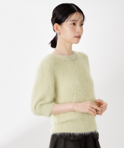 THE SHOP TK (ザ ショップ ティーケー )の「【大人の魅力引き出す】5分袖フェザーニット/洗える(ニット/セーター・レディース・ライトイエロー系/ブラウン系その他/アイボリー・99)」の13枚目の写真