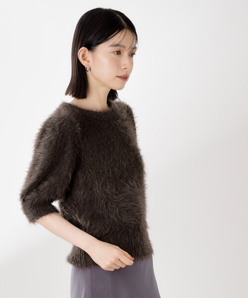 THE SHOP TK (ザ ショップ ティーケー )の「【大人の魅力引き出す】5分袖フェザーニット/洗える(ニット/セーター・レディース・ライトイエロー系/ブラウン系その他/アイボリー・99)」の18枚目の写真