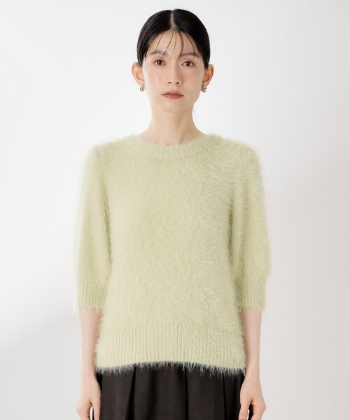 THE SHOP TK (ザ ショップ ティーケー )の「【大人の魅力引き出す】5分袖フェザーニット/洗える(ニット/セーター・レディース・ライトイエロー系/ブラウン系その他/アイボリー・99)」の22枚目の写真