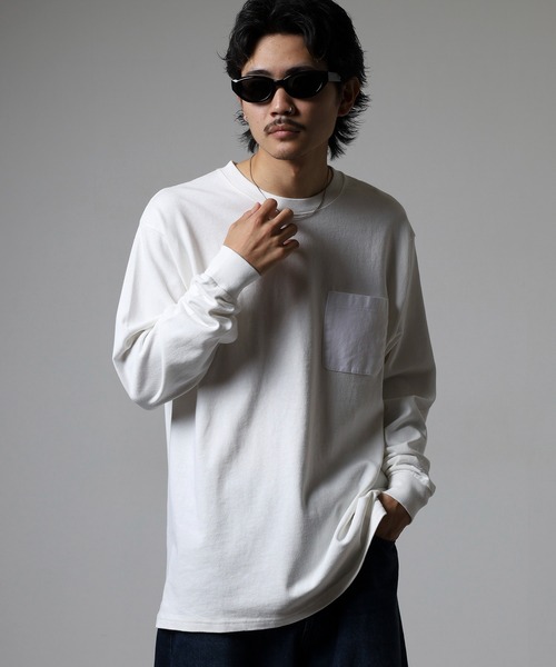 JEMORGAN(ジェーイーモーガン)の「JEMORGAN ヘビーウェイト天竺ピグメントロンT(Tシャツ/カットソー・メンズ・パープル/オフホワイト/ベージュ/ブラック/グリーン・XL/L/M)」の2枚目の写真