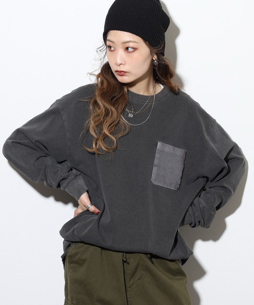 JEMORGAN(ジェーイーモーガン)の「JEMORGAN ヘビーウェイト天竺ピグメントロンT(Tシャツ/カットソー・メンズ・パープル/オフホワイト/ベージュ/ブラック/グリーン・XL/L/M)」の3枚目の写真
