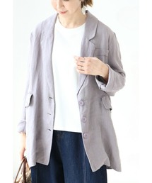 sanpo kuschel（サンポクシェル）の「軽く羽織れるリネンジャケット（テーラードジャケット）」