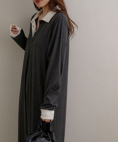 NOAHL(ノアル)の「【NOAHL】配色ポロシャツワンピース(ワンピース・レディース・ブラウン/チャコール/ブラック・L/M)」の18枚目の写真