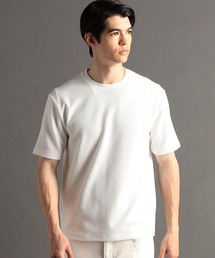 【ex/tra】ワッフルニット ドビー半袖Tシャツ
