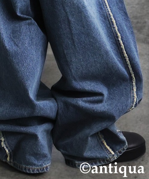 antiqua(アンティカ)の「フリンジ デニムパンツ(デニムパンツ・レディース・ブルー系その他・L/M)」の5枚目の写真