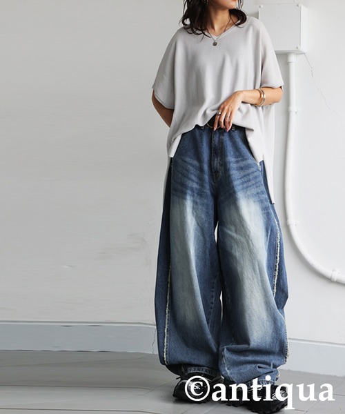 antiqua(アンティカ)の「フリンジ デニムパンツ(デニムパンツ・レディース・ブルー系その他・L/M)」の7枚目の写真