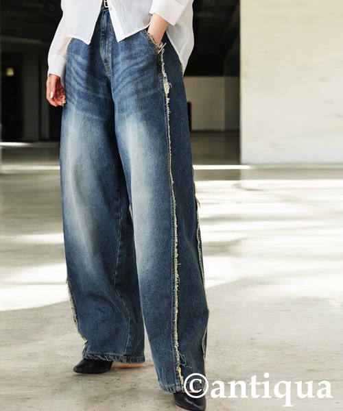 antiqua(アンティカ)の「フリンジ デニムパンツ(デニムパンツ・レディース・ブルー系その他・L/M)」の10枚目の写真