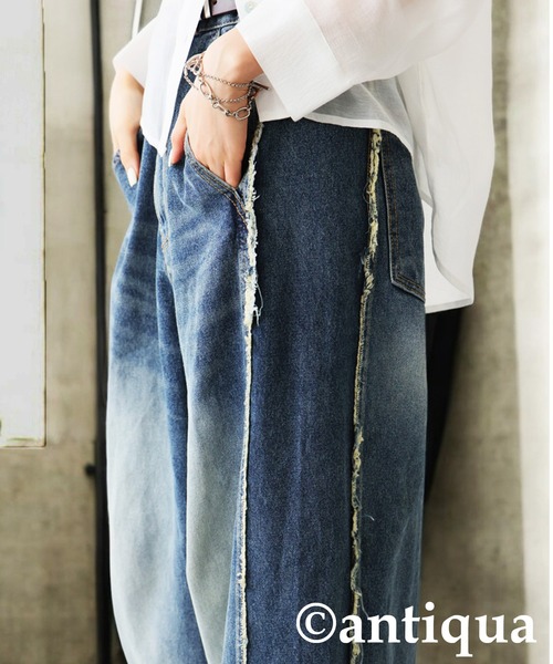 antiqua(アンティカ)の「フリンジ デニムパンツ(デニムパンツ・レディース・ブルー系その他・L/M)」の11枚目の写真