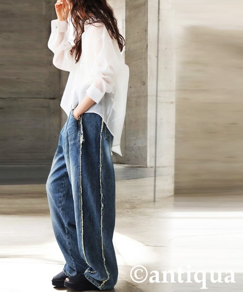 antiqua(アンティカ)の「フリンジ デニムパンツ(デニムパンツ・レディース・ブルー系その他・L/M)」の13枚目の写真