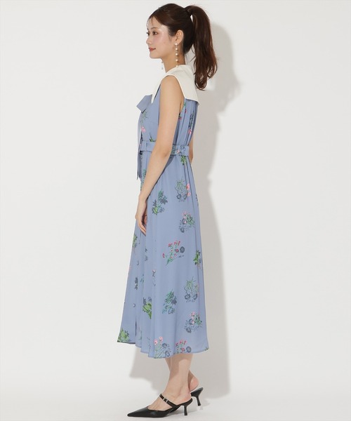 AND COUTURE(アンドクチュール)の「ドローイングフラワー配色襟ワンピース(ワンピース・レディース・ブラック系その他/ベージュ系その他/ブルー系その他・FREE)」の20枚目の写真