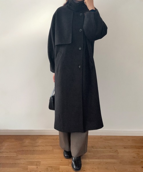 LAUIR(ラウアー)の「バルーン袖スタンドカラーロングコート(ステンカラーコート・レディース・ブラック/アイボリー/チャコール・SMALL/X-LARGE/LARGE/MEDIUM)」の5枚目の写真