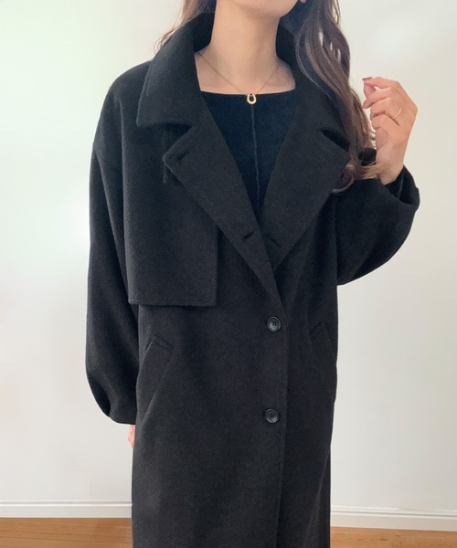 LAUIR(ラウアー)の「バルーン袖スタンドカラーロングコート(ステンカラーコート・レディース・ブラック/アイボリー/チャコール・SMALL/X-LARGE/LARGE/MEDIUM)」の8枚目の写真