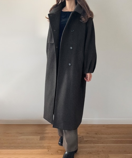 LAUIR(ラウアー)の「バルーン袖スタンドカラーロングコート(ステンカラーコート・レディース・ブラック/アイボリー/チャコール・SMALL/X-LARGE/LARGE/MEDIUM)」の18枚目の写真
