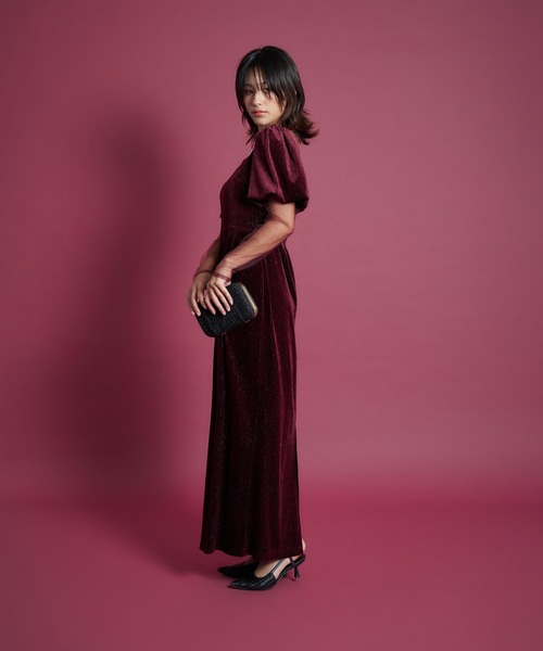 My shawty(マイシャウティー)の「lame velvet dress(ドレス・レディース・ブラック/ネイビー/レッド・SMALL/MEDIUM)」の15枚目の写真