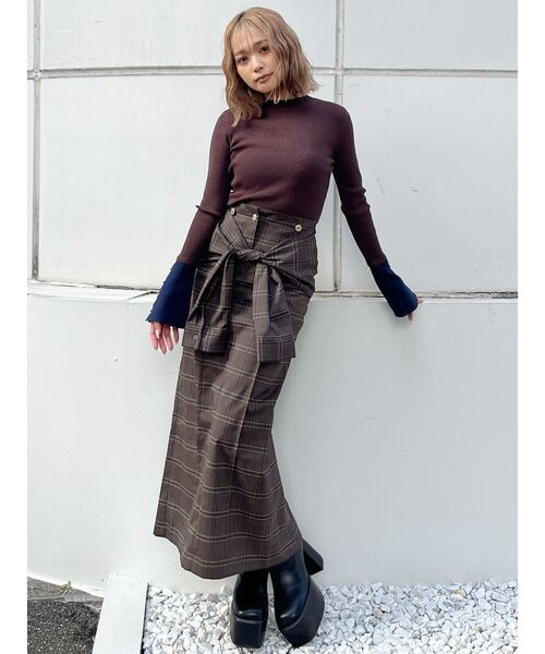 MURUA(ムルーア)の「【YUKKOコラボ】2WAYシャツライクジャンスカ(ジャンパースカート・レディース・グレー/ブラウン・1/2)」の22枚目の写真