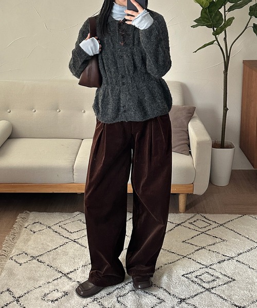 MUHET(ミュエータ)の「belted corduroy pants / ベルト付きコーデュロイパンツ(その他パンツ・レディース・ベージュ/ネイビー/ブラウン・SMALL/MEDIUM/LARGE)」の10枚目の写真