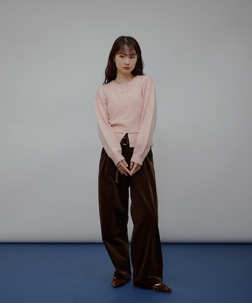 MUHET(ミュエータ)の「belted corduroy pants / ベルト付きコーデュロイパンツ(その他パンツ・レディース・ベージュ/ネイビー/ブラウン・SMALL/MEDIUM/LARGE)」の5枚目の写真
