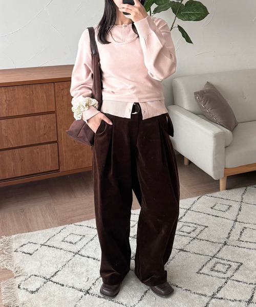 MUHET(ミュエータ)の「belted corduroy pants / ベルト付きコーデュロイパンツ(その他パンツ・レディース・ベージュ/ネイビー/ブラウン・SMALL/MEDIUM/LARGE)」の9枚目の写真